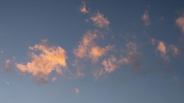 Evening sky with pastel-colored clouds