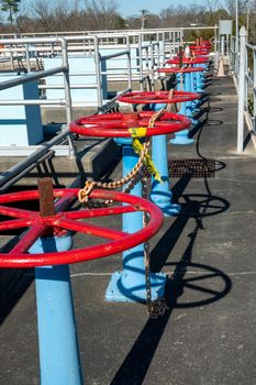 water gate control valves at water plant