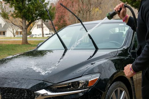 car wash cleaning and prepare for detailing