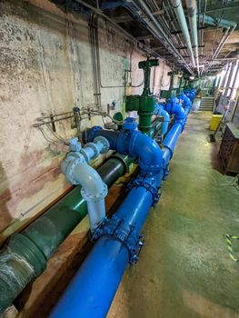 city water treatment plant pipe gallery