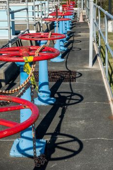 water gate control valves at water plant