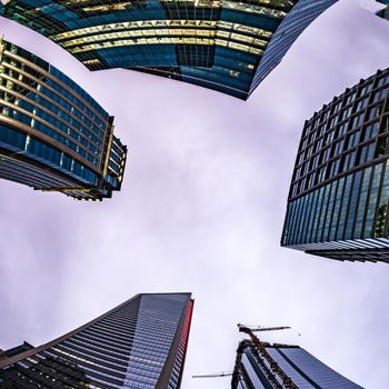 Financial skyscraper buildings in Charlotte North Carolina USA