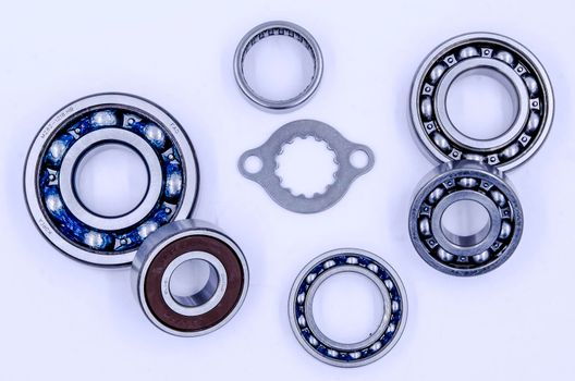 kit of bearings and oil seals for motorcycles. High quality photo