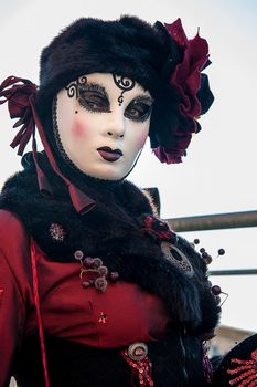 VENICE, ITALY - Febrary 21 2020: The masks of the Venice carnival 2020