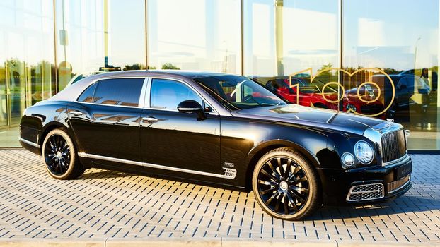 Kyiv, Ukraine - October 02, 2019: Bentley Mulsanne car at the car dealership in Kiev