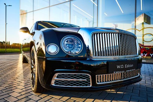 Kyiv, Ukraine - October 02, 2019: Bentley Mulsanne car at the car dealership in Kiev