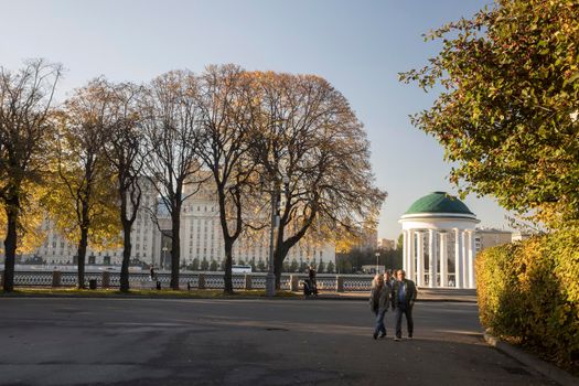 Moscow, Russia - 08 October 2021, Gorky Central Park of Culture and Leisure