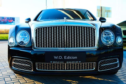 Kyiv, Ukraine - October 02, 2019: Bentley Mulsanne car at the car dealership in Kiev