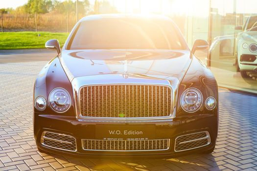 Kyiv, Ukraine - October 02, 2019: Bentley Mulsanne car at the car dealership in Kiev