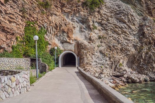 Tunnel under the mountain between Rafailovici and Becici Montenegro.