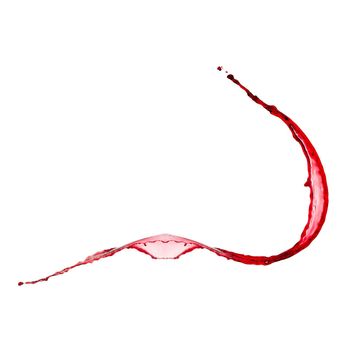 Isolated Red wine splash on white background.