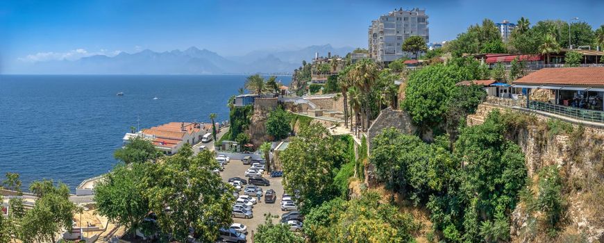 Antalya, Turkey 19.07.2021. Roman harbor in the old city of Antalya, Turkey, on a sunny summer day