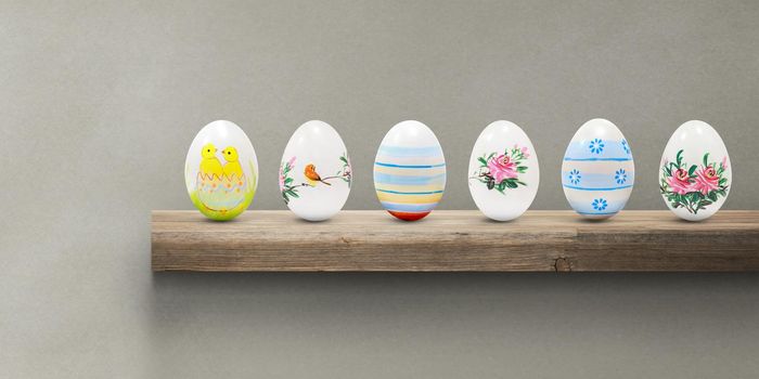 Easter composition with eggs. Festive and decoration.