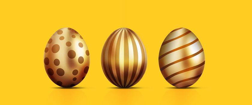 Easter composition with eggs. Festive decoration. 3d illustration