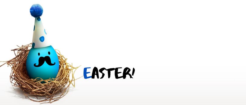 Easter composition with eggs. Festive decoration. Happy Easter.
