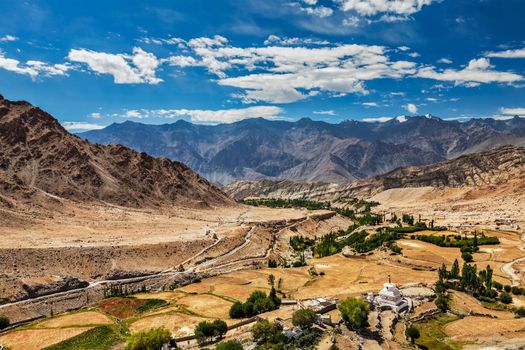 View of Indus valley in Himalayas near Likir. Ladakh, India