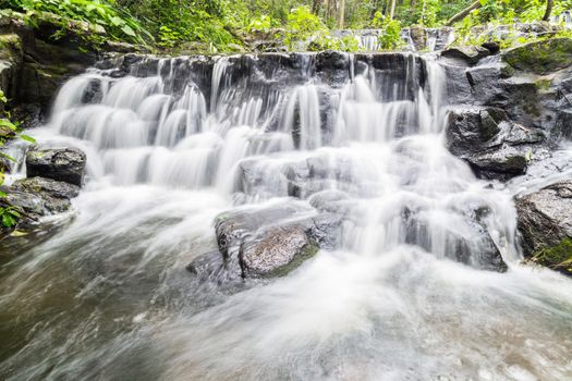 The Waterfall in Namtok Samlan National Park. Beautiful nature at Saraburi province Thailand.