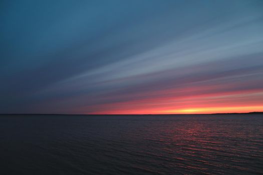 Colorful cloudy sky at sunset. Gradient color. Sky texture. Beautiful abstract nature sunset as background.