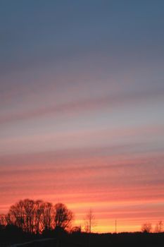 Colorful cloudy sky at sunset. Gradient color. Sky texture. Beautiful abstract nature sunset as background.