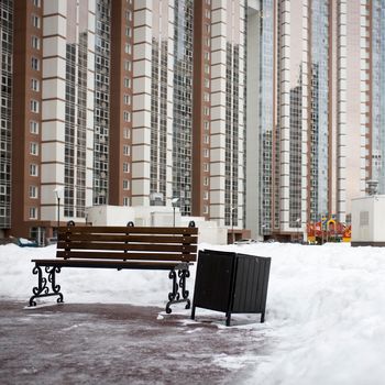 KHIMKI, RUSSIA - February, 2021: View Of the new Khimki . Construction of a new modern district. Moscow region.