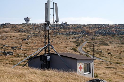 weather station and old medical station on top of Vitosha mountain Bulgaria.