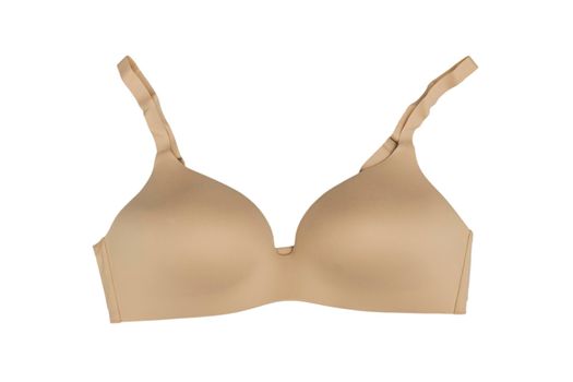 beige bra with push up large size isolated on white. Casual style