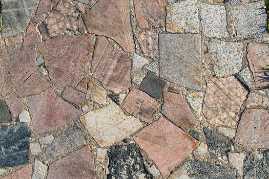 a sample of paving stones with decorative unevenly laid stones