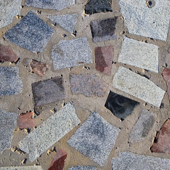 a sample of paving stones with decorative unevenly laid stones