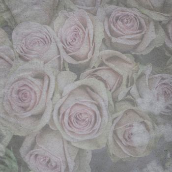 vintage wallpaper background with pink rose. Craft paper