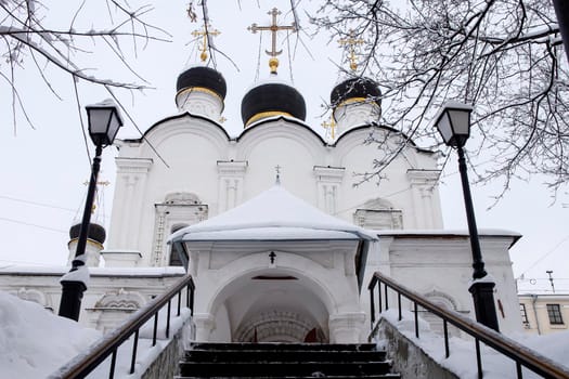 Moscow, Russia - 20 December 2021, The Church of St. Vladimir in the Old Gardens