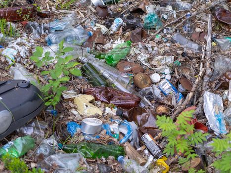 Garbage pollution from small towns Incinerated and disposed of incorrectly A source of pollution And spread the disease. photo