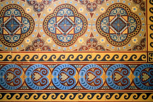 Samples of the famous Metlakh tiles, popular more than a hundred years ago. Pattern