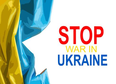 stop war in Ukraine banner illustration