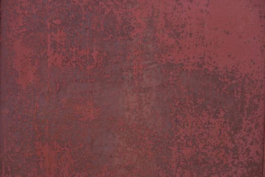 Grungy red texture, old surface of metal boat, abstract background.