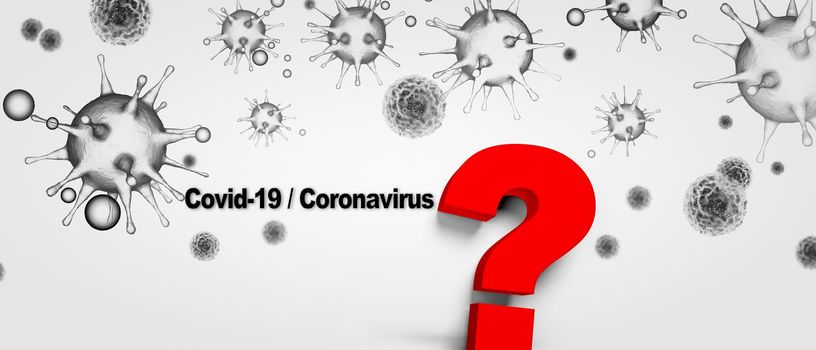 Dangerous corona virus, SARS pandemic risk concept. 3D illustration