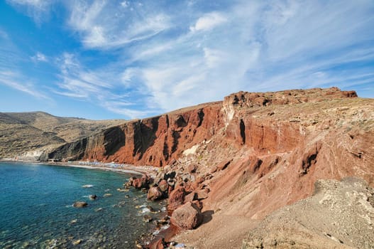 Red beach on Santorini island, Greece.