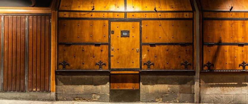Vintage old door - concept for security, safety, secret, privacy, protection