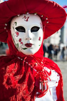 VENICE, ITALY - Febrary 20 2020: The masks of the Venice carnival 2020