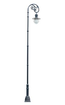 An old street lamppost isolated over white