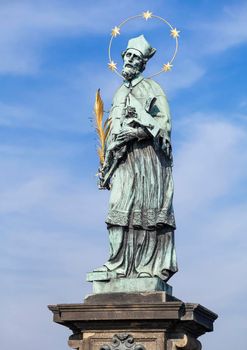 Statue of John of Nepomuk on the Charles bridge in Prague.