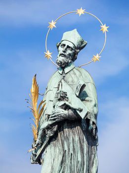 Statue of John of Nepomuk on the Charles bridge in Prague.