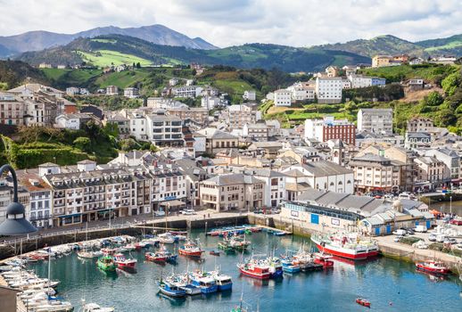 LUARCA, SPAIN - APRIL 25, 2015 - Seaport of Luarca, view from above