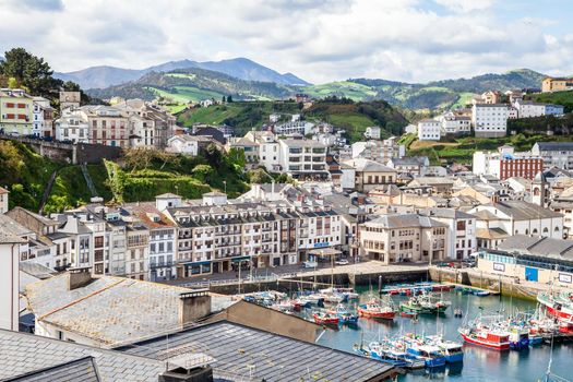 LUARCA, SPAIN - APRIL 25, 2015 - Seaport of Luarca, view from above
