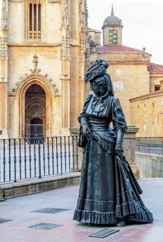 La Regenta statue near San Salvador Cathedral, Oviedo, Spain