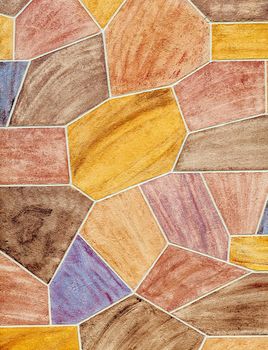 House wall covered with stone tiles, background, texture