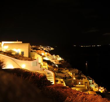 Night view of Santorini caldera