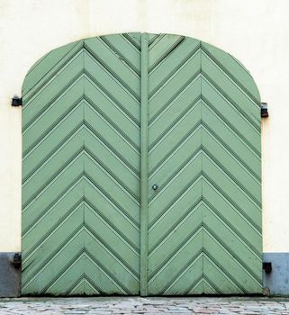 Old wooden gate of a medieval house