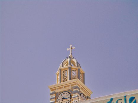 Santorini Church with Blue Dome