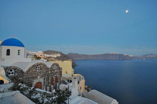 image from the famous view over the village of Oia at the Island Santorini, Greece