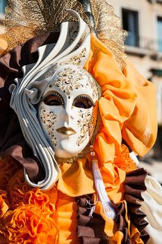 VENICE, ITALY - Febrary 20 2020: The masks of the Venice carnival 2020